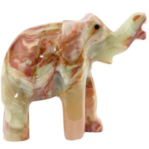 Multi Green Onyx Hand Carved Marble Elephant 4" (11cm) Multi Green Onyx Hand Carved Marble Elephant 4" (11cm)